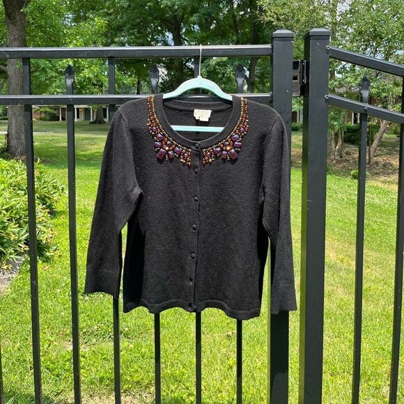 Kate Spade Colorful Jeweled Cardigan - Picture 1 of 8